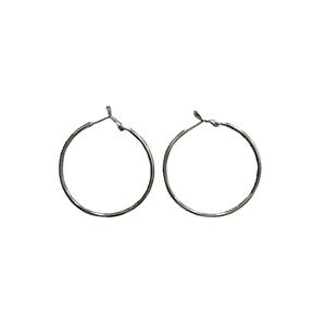 Elegant Silver Sparkly Hoop Earrings